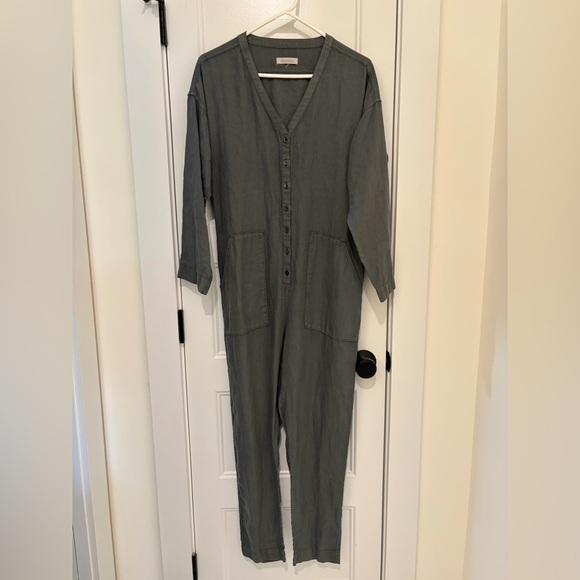 Outerknown Retrograde Linen Jumpsuit, Gray - Picture 3 of 13
